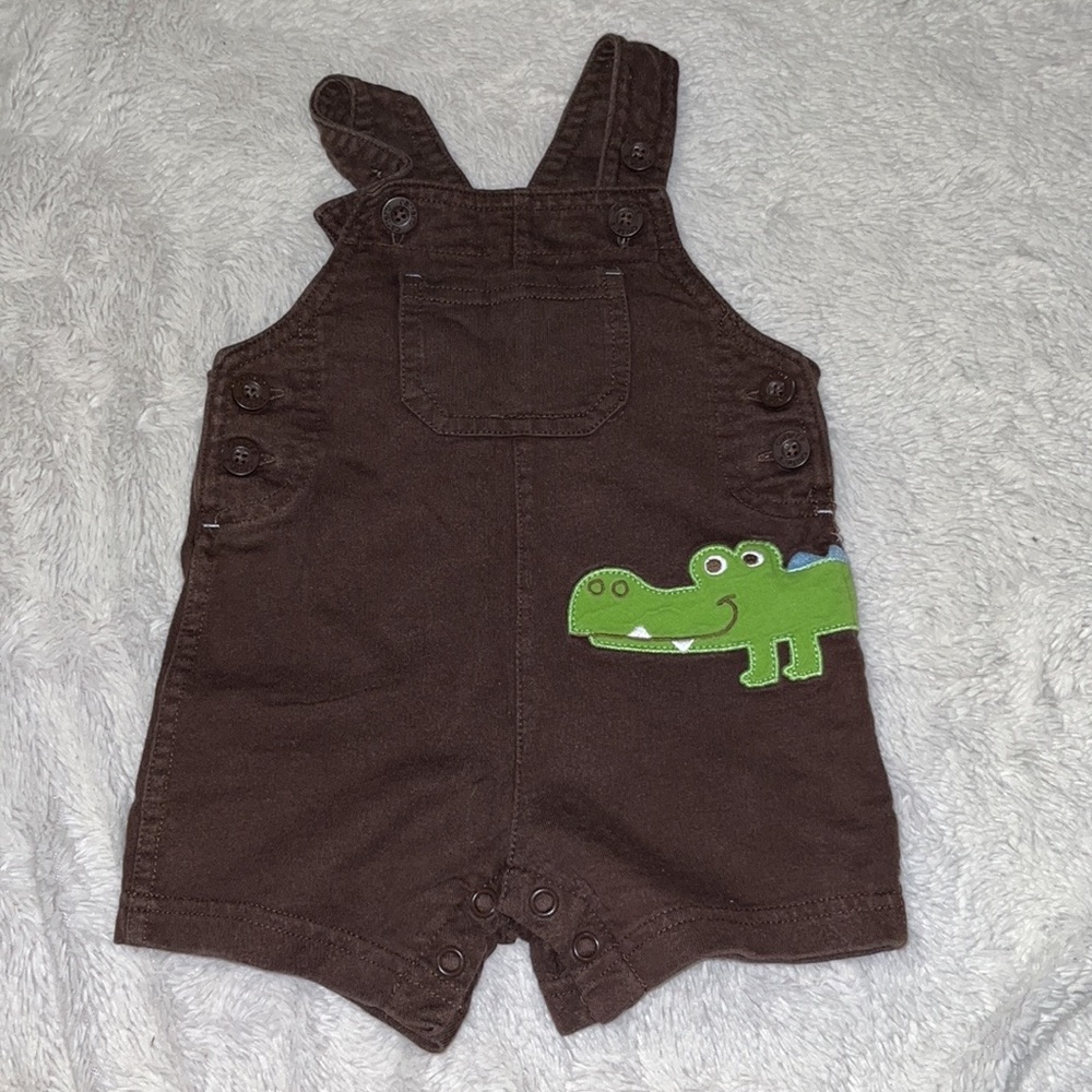 carters brown alligator overalls 6 month baby boy clothing 🐊